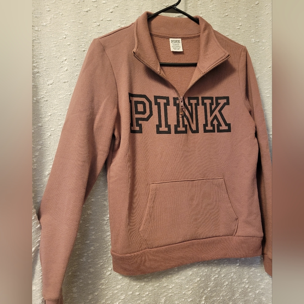 VS Pink Quarter-Zip Pullover Small